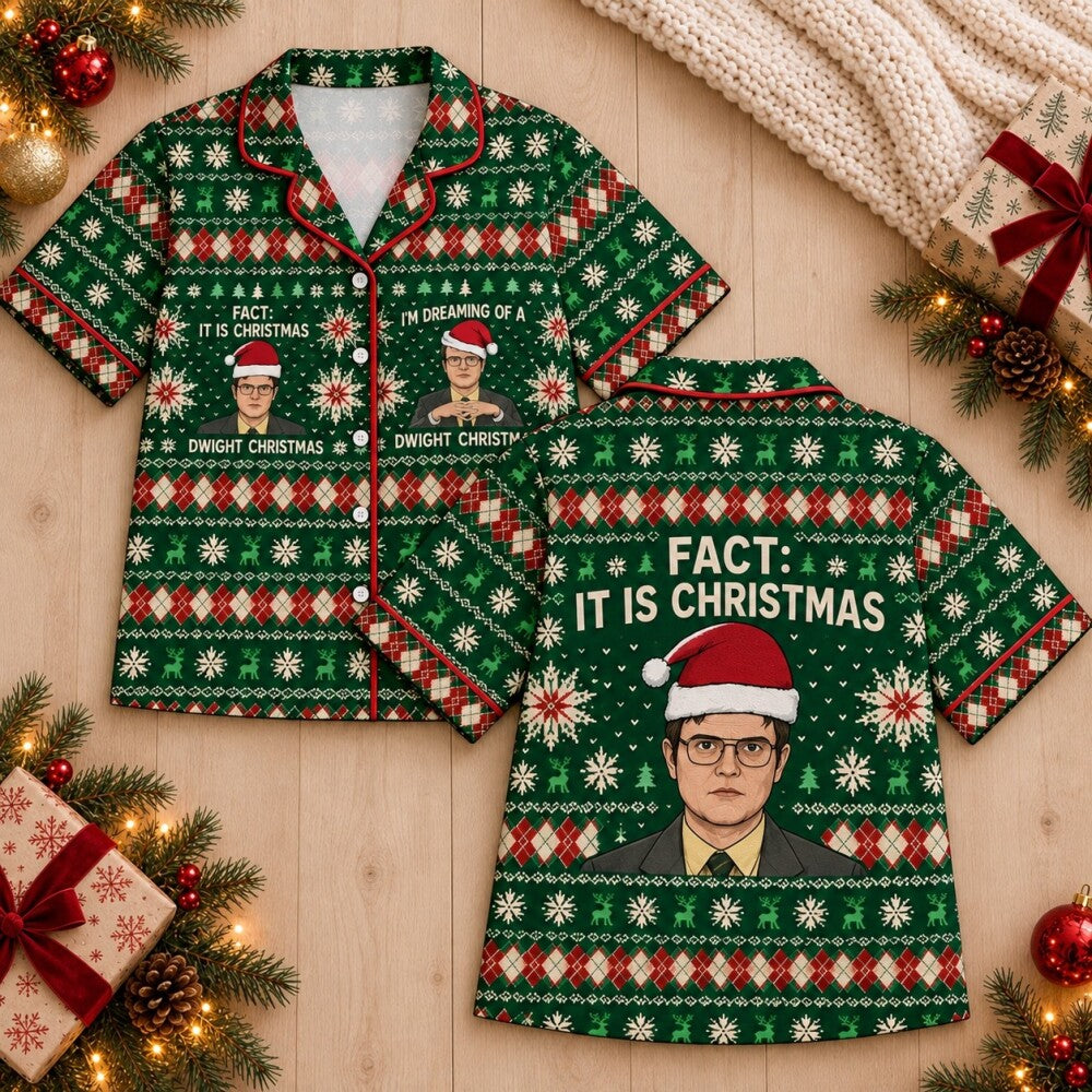 The Office Dwight Christmas Pajamas Sets, Dwight Schrute Argyle Print, Long Sleeve Set, Short Sleeve Set or Pajama Pants