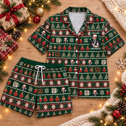 Funny Christmas Quote Pajamas Set, Long Sleeve, Short Sleeve or Pajama Pants, Festive Holiday Gift