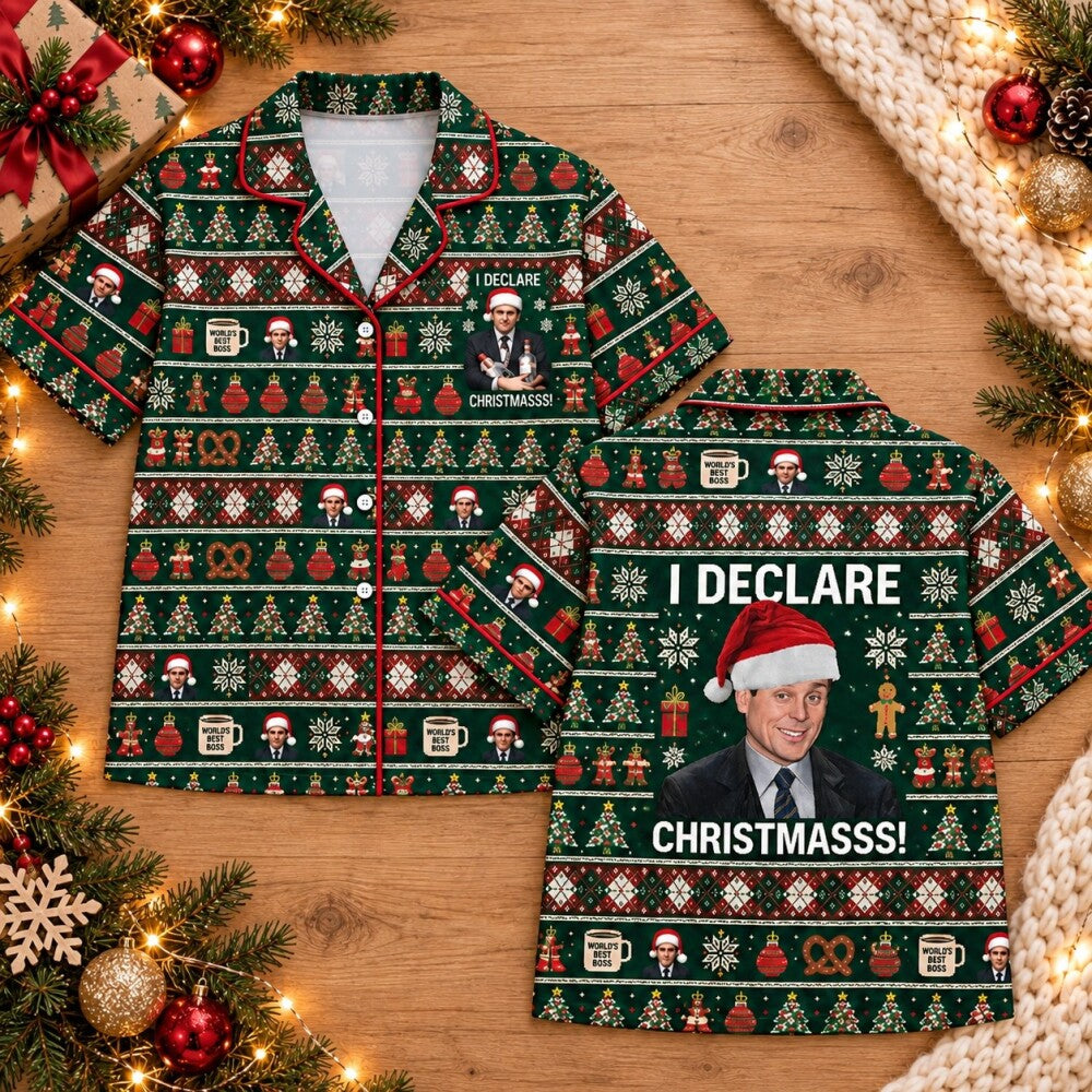 Funny Christmas Quote Pajamas Set, Long Sleeve, Short Sleeve or Pajama Pants, Festive Holiday Gift