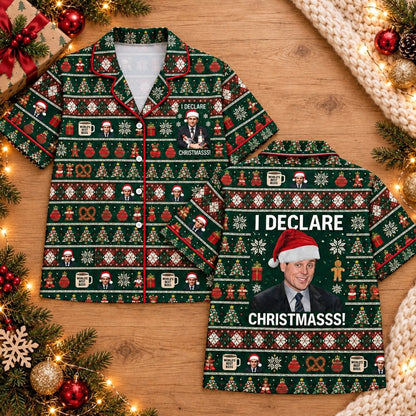 Funny Christmas Quote Pajamas Set, Long Sleeve, Short Sleeve or Pajama Pants, Festive Holiday Gift