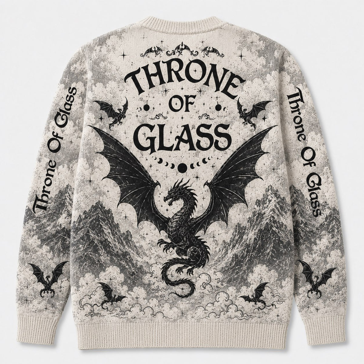 Throne of Glass cardigan The Thirteen wyvern gray toile knit - view 2