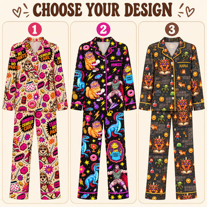 Choose your design – 3 Dungeon Crawler Carl satin pajama prints