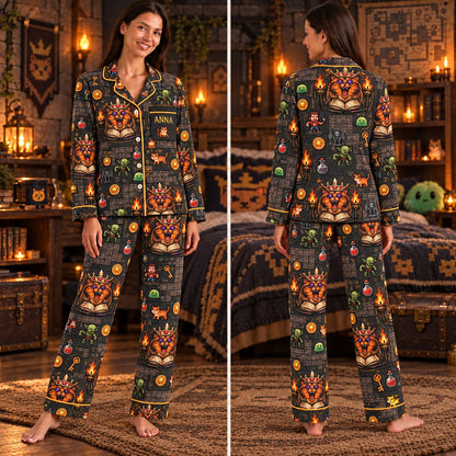 Dungeon Crawler Carl satin pajamas Design 3 – front and back view