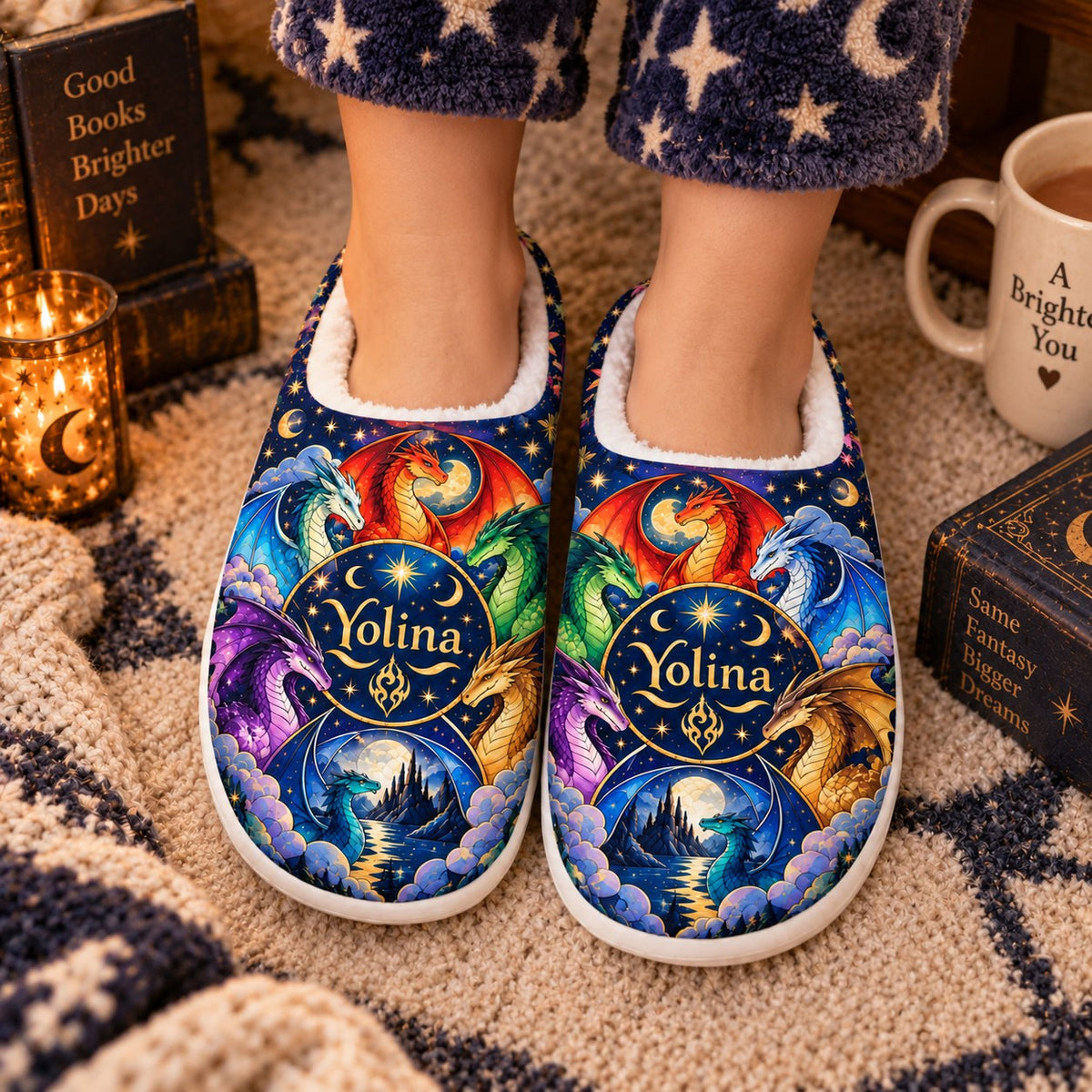 Custom name Wings of Fire dragon tribes slippers - worn