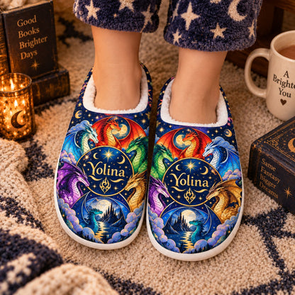 Custom name Wings of Fire dragon tribes slippers - worn