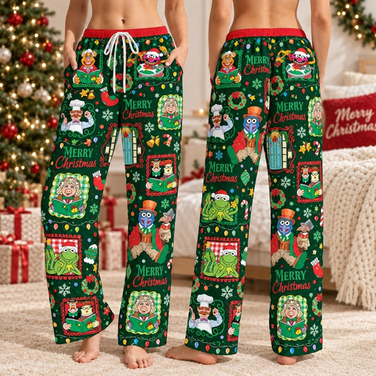 Festive Character Christmas Pajamas Set, Long Sleeve, Short Sleeve or Pajama Pants, Holiday Sleepwear