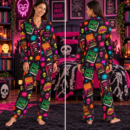 Dungeon Crawler Carl satin pajamas Design 2 – front and back view