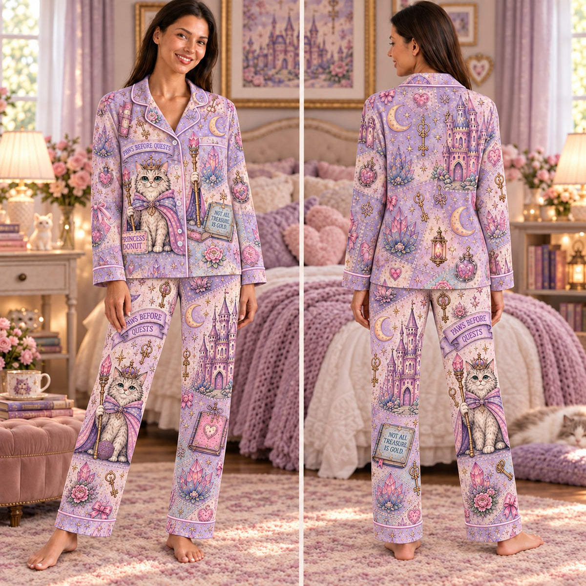 Dungeon Crawler Carl satin pajamas Design 3 – front and back view