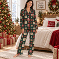 Colorful Friends Patchwork Christmas Pajamas Set, Long Sleeve, Short Sleeve or Pajama Pants