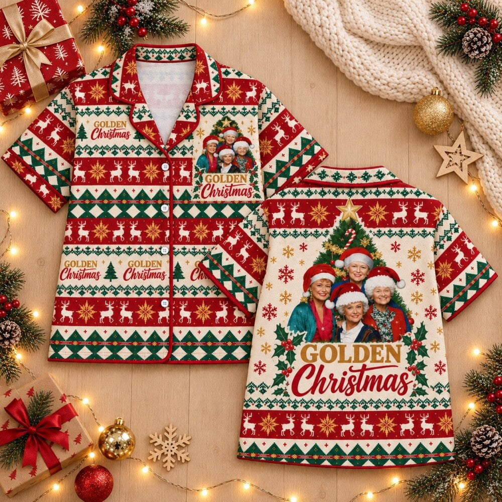 Red Green Reindeer Christmas Pajamas Set, Long Sleeve, Short Sleeve or Pajama Pants, Holiday Gift