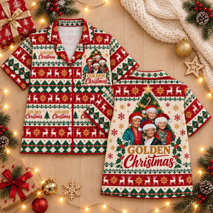 Red Green Reindeer Christmas Pajamas Set, Long Sleeve, Short Sleeve or Pajama Pants, Holiday Gift
