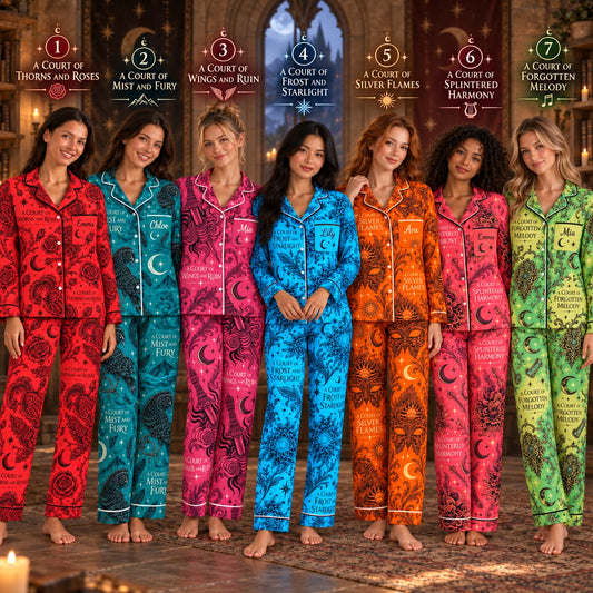 ACOTAR satin pajamas – personalized matching PJ sets with custom names