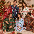 Personalized Christmas Satin Pajamas - Custom Name Family PJ Set, Grandma Grandpa Grandkids Gift