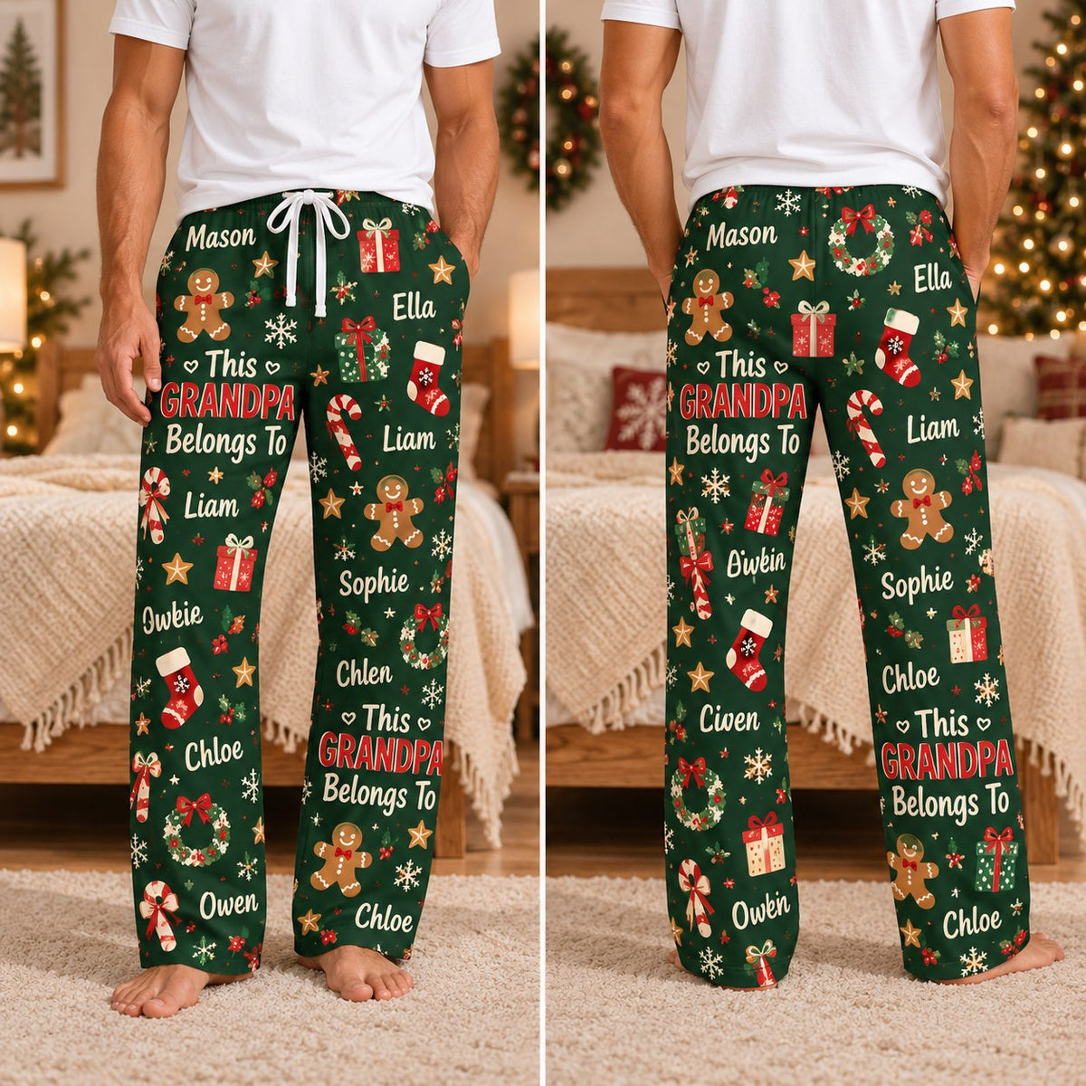 Personalized Christmas satin pajamas - view 10