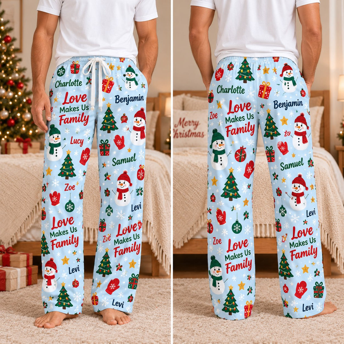 Personalized Christmas satin pajamas - view 12