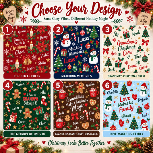 Personalized Christmas satin pajamas - choose your design, 6 patterns