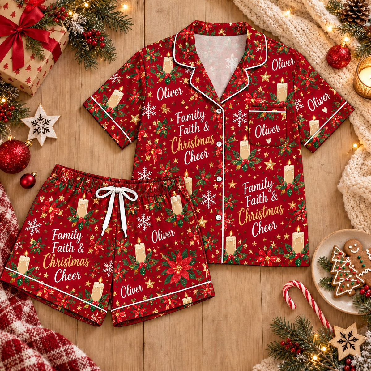 Personalized Christmas satin pajamas - view 5