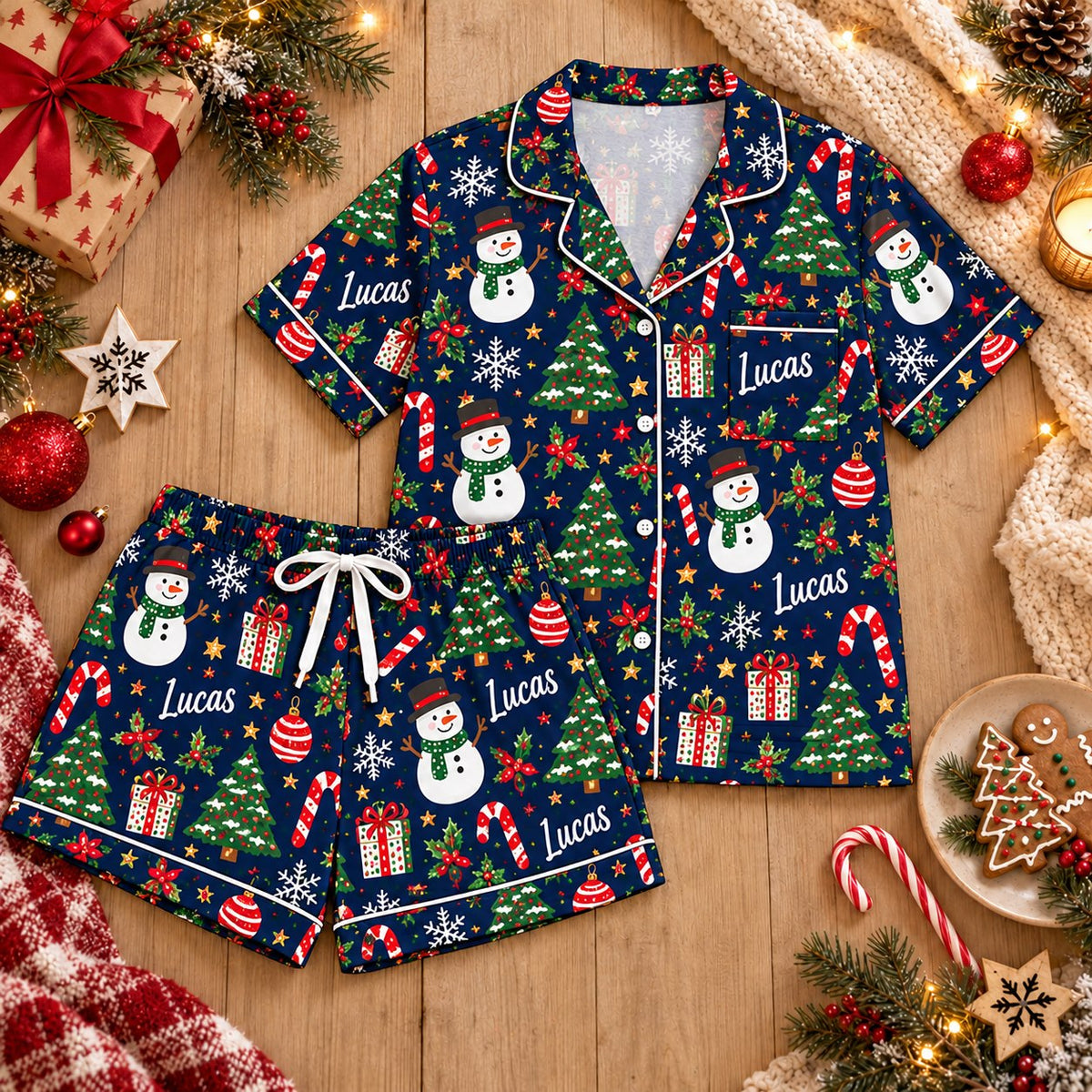 Personalized Christmas satin pajamas - view 6