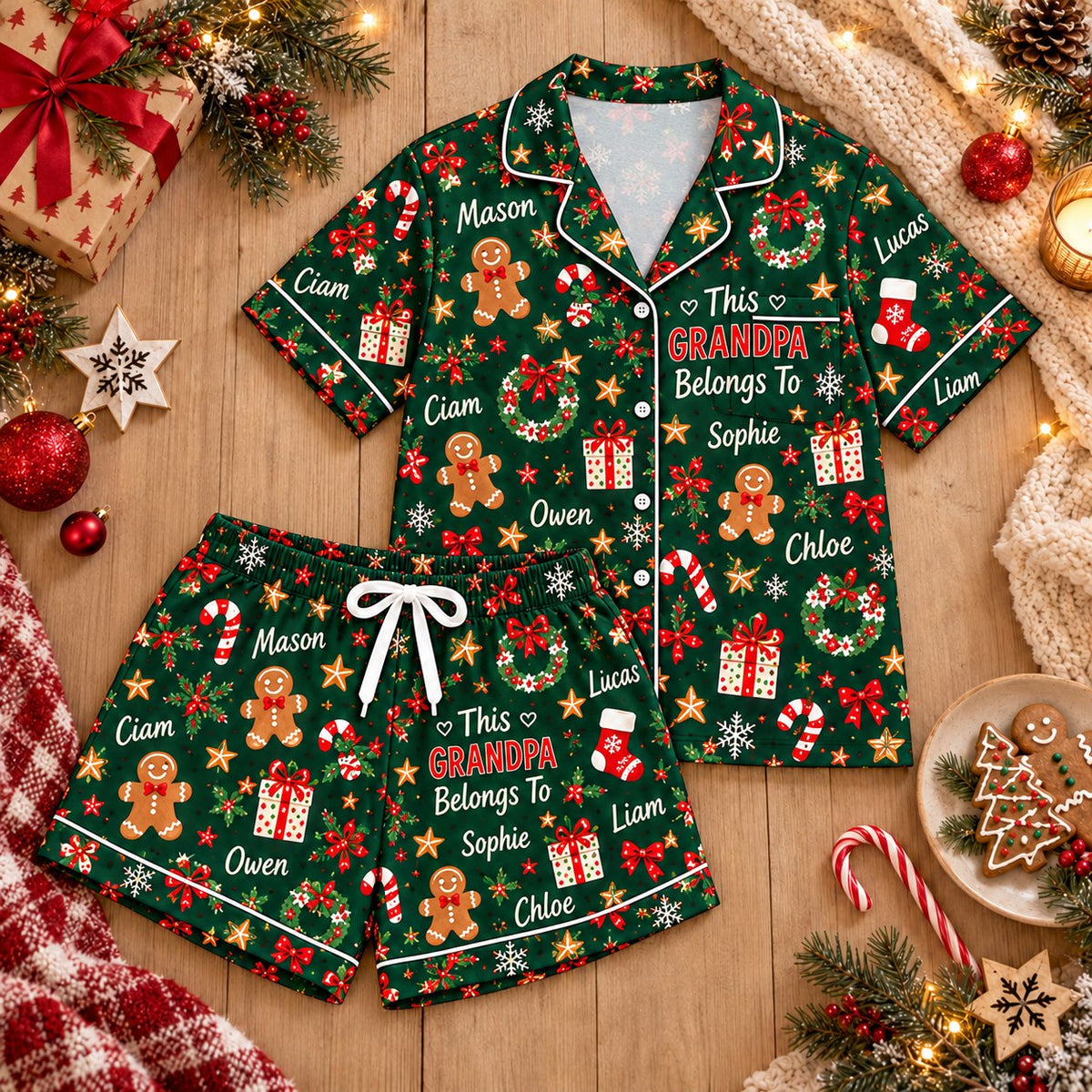 Personalized Christmas satin pajamas - view 7