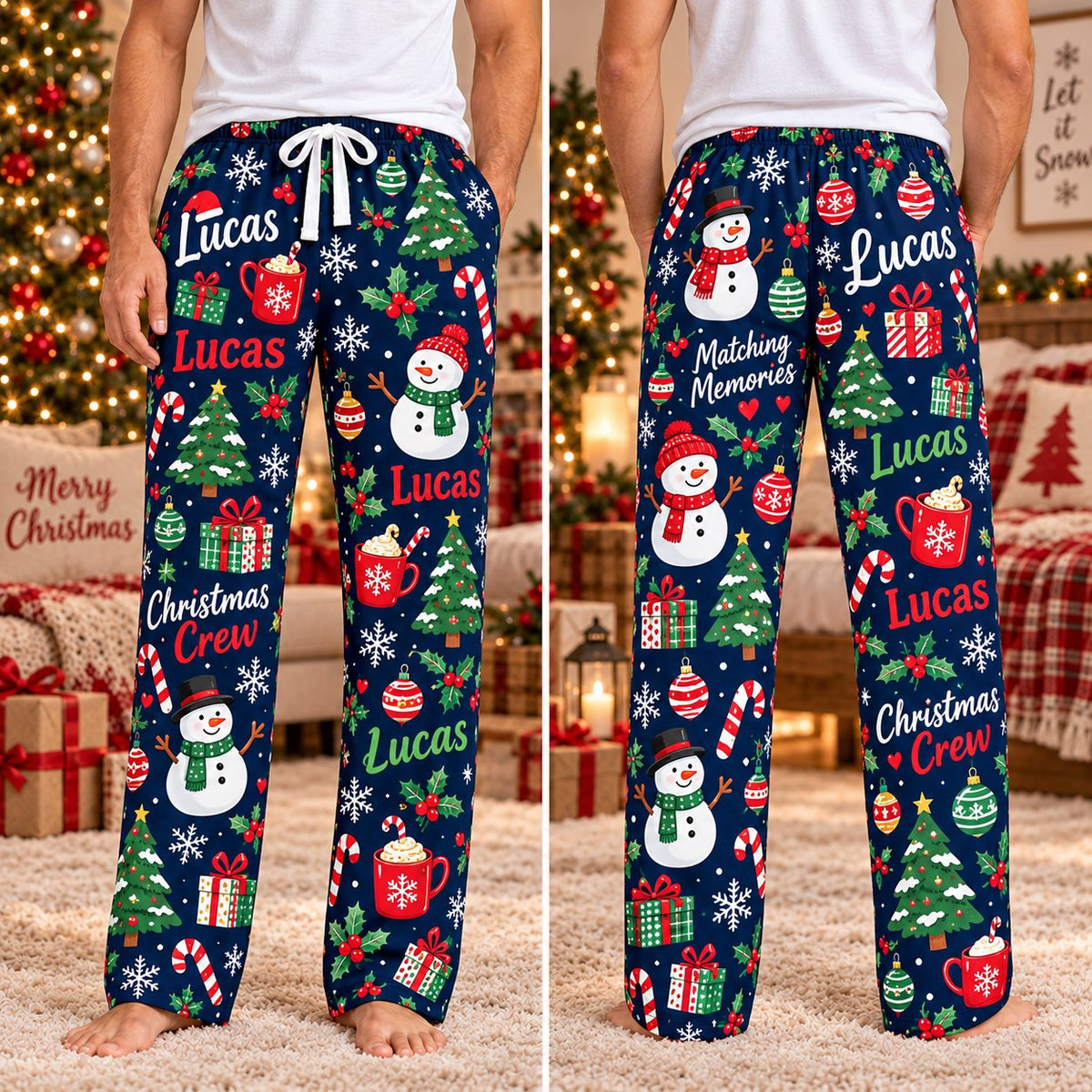 Personalized Christmas satin pajamas - view 8