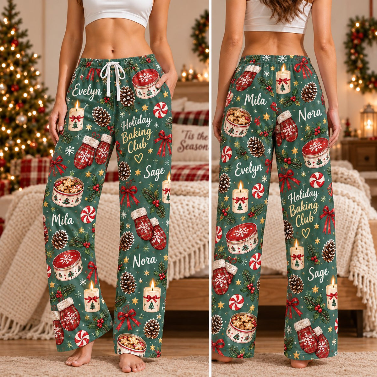 Personalized Christmas satin pajamas cousins crew - view 10