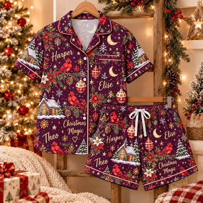 Personalized Christmas satin pajamas cousins crew - view 6