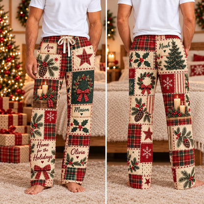 Personalized Christmas satin pajamas snowy cottage - view 5