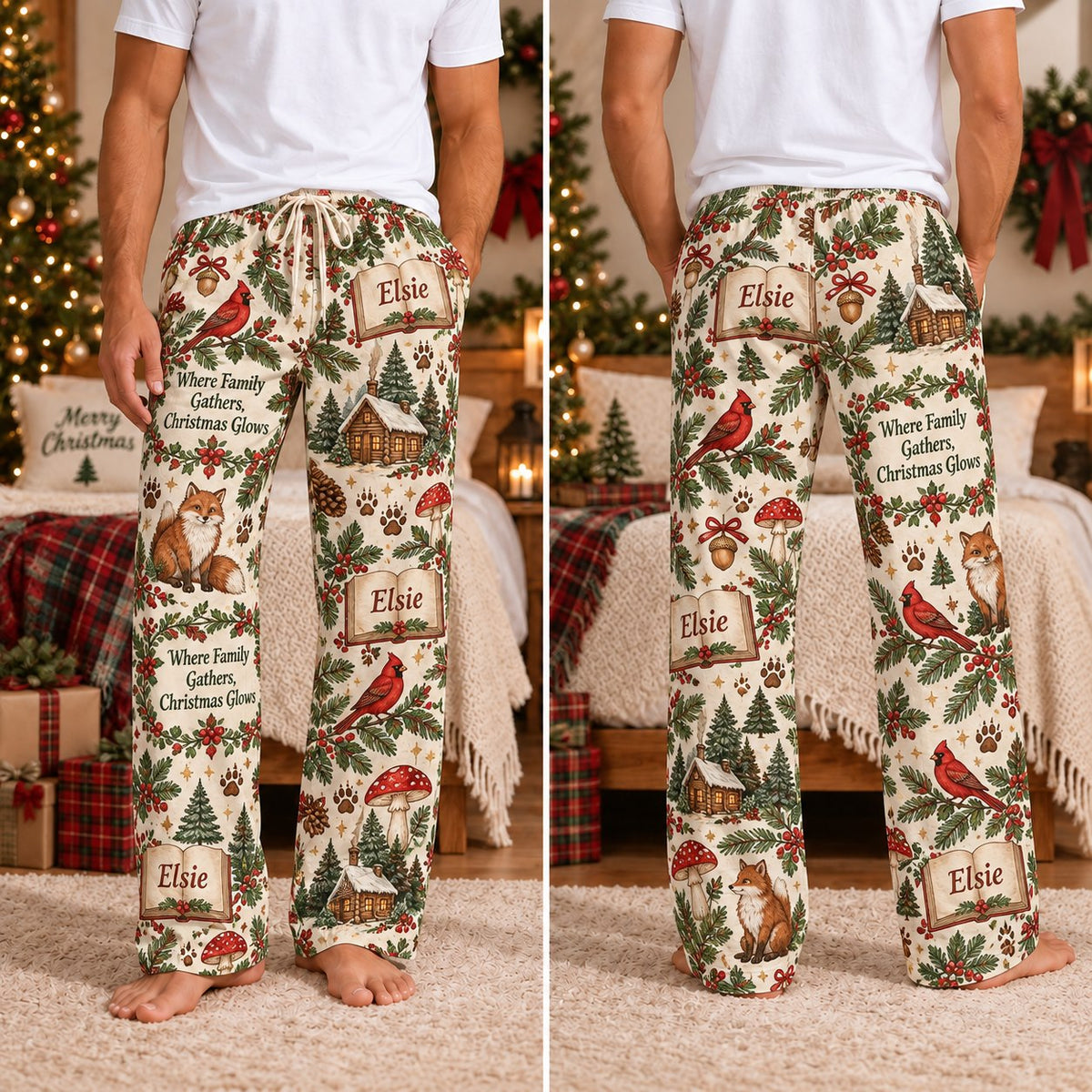 Personalized Christmas satin pajamas cocoa market - view 6