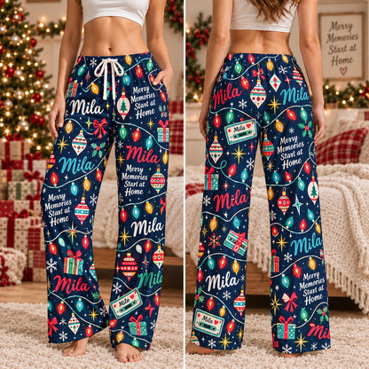 Personalized Christmas satin pajamas ski cabin - view 6