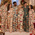 Personalized Christmas Satin Pajamas - Custom Name Family PJ Set, Toyland Baking Carols Market