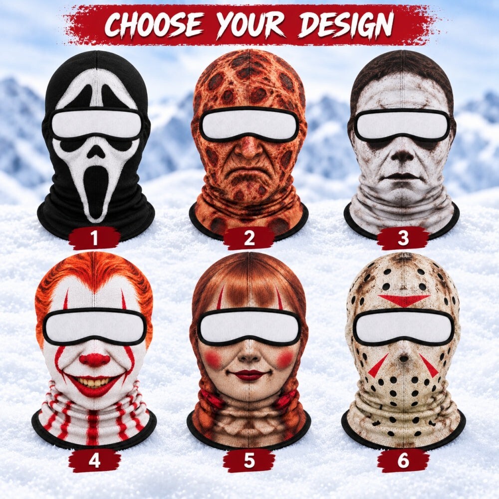 Halloween Horror Ski Masks Collection, Horror Character Balaclava, Scary Face Costume Mask for Skiing Snowboarding Gear