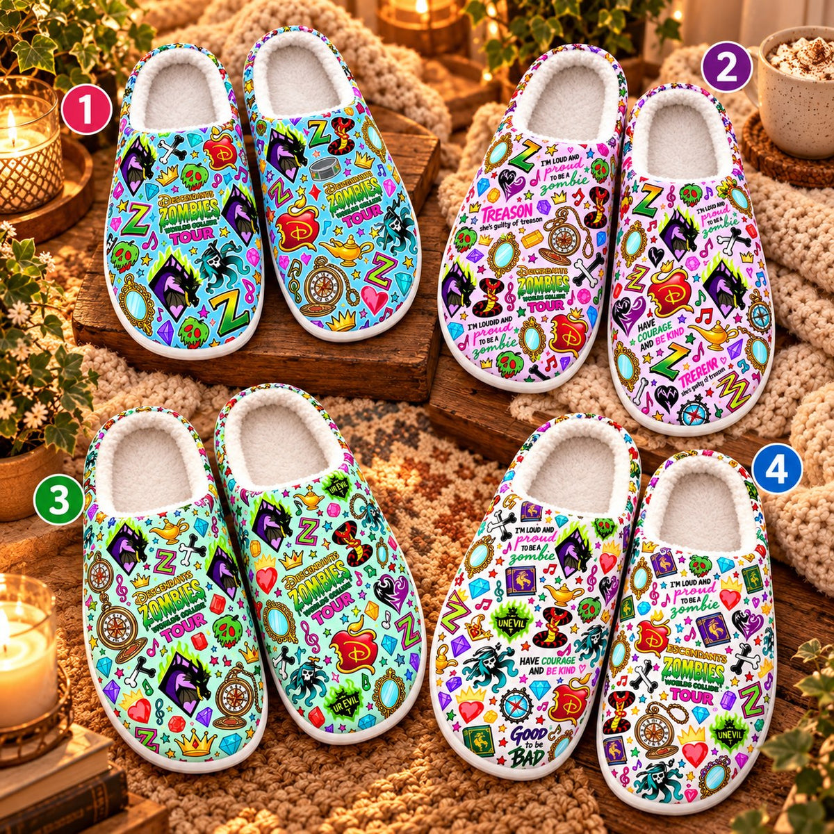 Descendants Zombies slippers - 4 designs