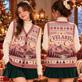 Velaris City of Starlight Pink Cardigan Vest - ACOTAR Christmas Sweater Vest, Fair Isle Knit Bookish Gift