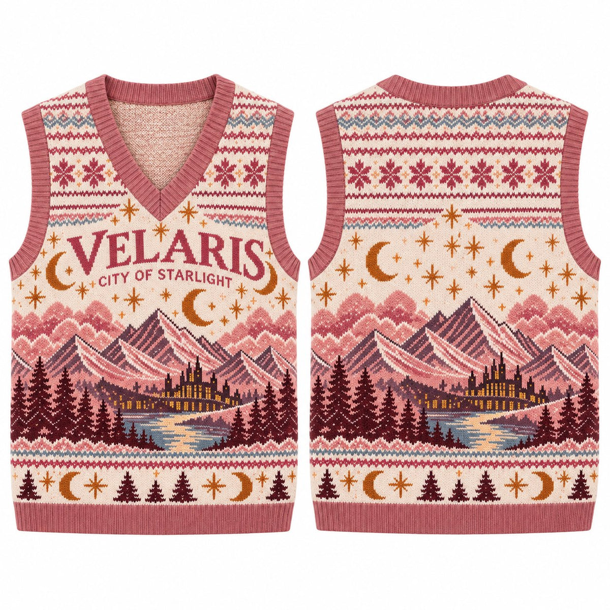 Velaris City of Starlight Pink Cardigan Vest - view 3