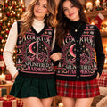 A Court of Splintered Harmony Cardigan Vest - ACOTAR Inspired Black Pink Knit Sweater Vest, Bookish Gift