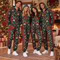 Gift Box Poinsettia Christmas Onesie - Green Red Plaid Gold Star Matching Family Jumpsuit Pajamas