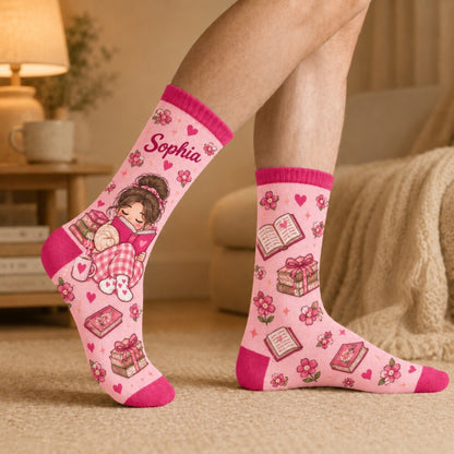 Book Lover Reading Socks, Sorry I’m Booked Socks, Cute Bookworm Gift for Women, Cozy Reader Socks, Bookish Gift for Her