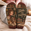 Bookish Crew Socks for Women, Personalized Reading Socks, Shhh I’m Reading Socks, Bookworm Gift, Cozy Reader Christmas Gift