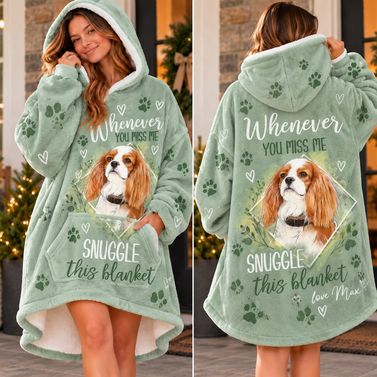 Personalized Pet Memorial Blanket Hoodie - view 3