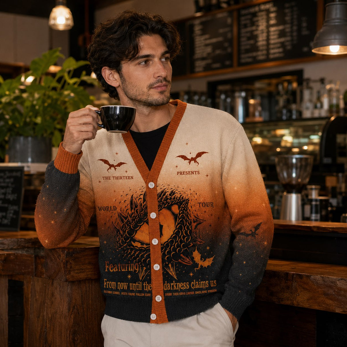 Throne of Glass cardigan Manon Blackbeak The Thirteen World Tour orange black ombre - view 4