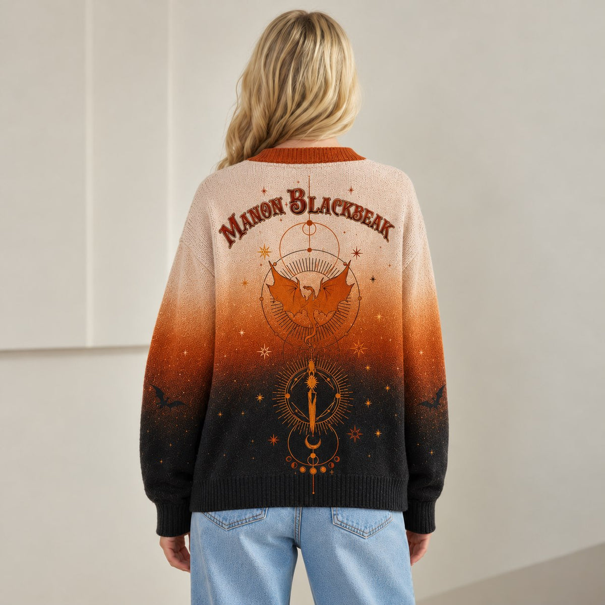 Throne of Glass cardigan Manon Blackbeak The Thirteen World Tour orange black ombre - view 9