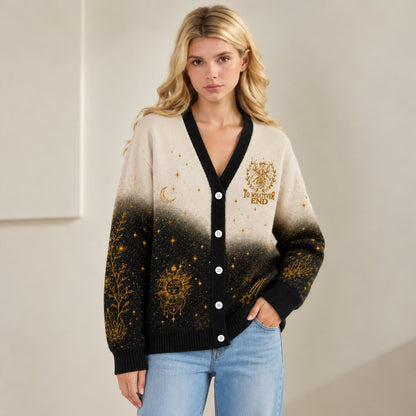 Throne of Glass cardigan To Whatever End gold sun moon cream black knit - view 2