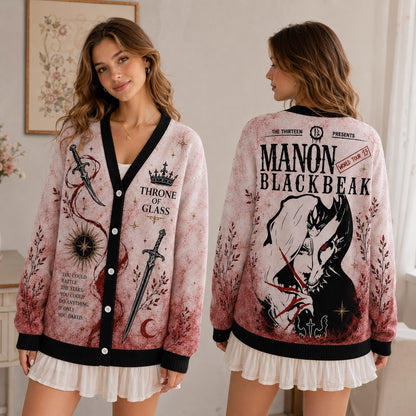 Throne of Glass cardigan Manon Blackbeak rattle the stars pink dagger knit - view 2
