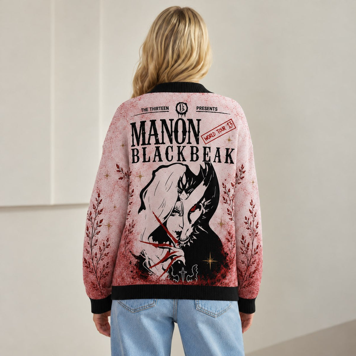 Throne of Glass cardigan Manon Blackbeak rattle the stars pink dagger knit - view 8
