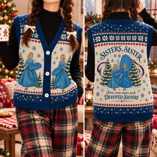 White Christmas Sisters Cardigan Vest - view 2