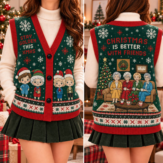 Stay Golden This Xmas Cardigan Vest - view 2