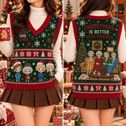 Stay Golden This Xmas Cardigan Vest - view 3