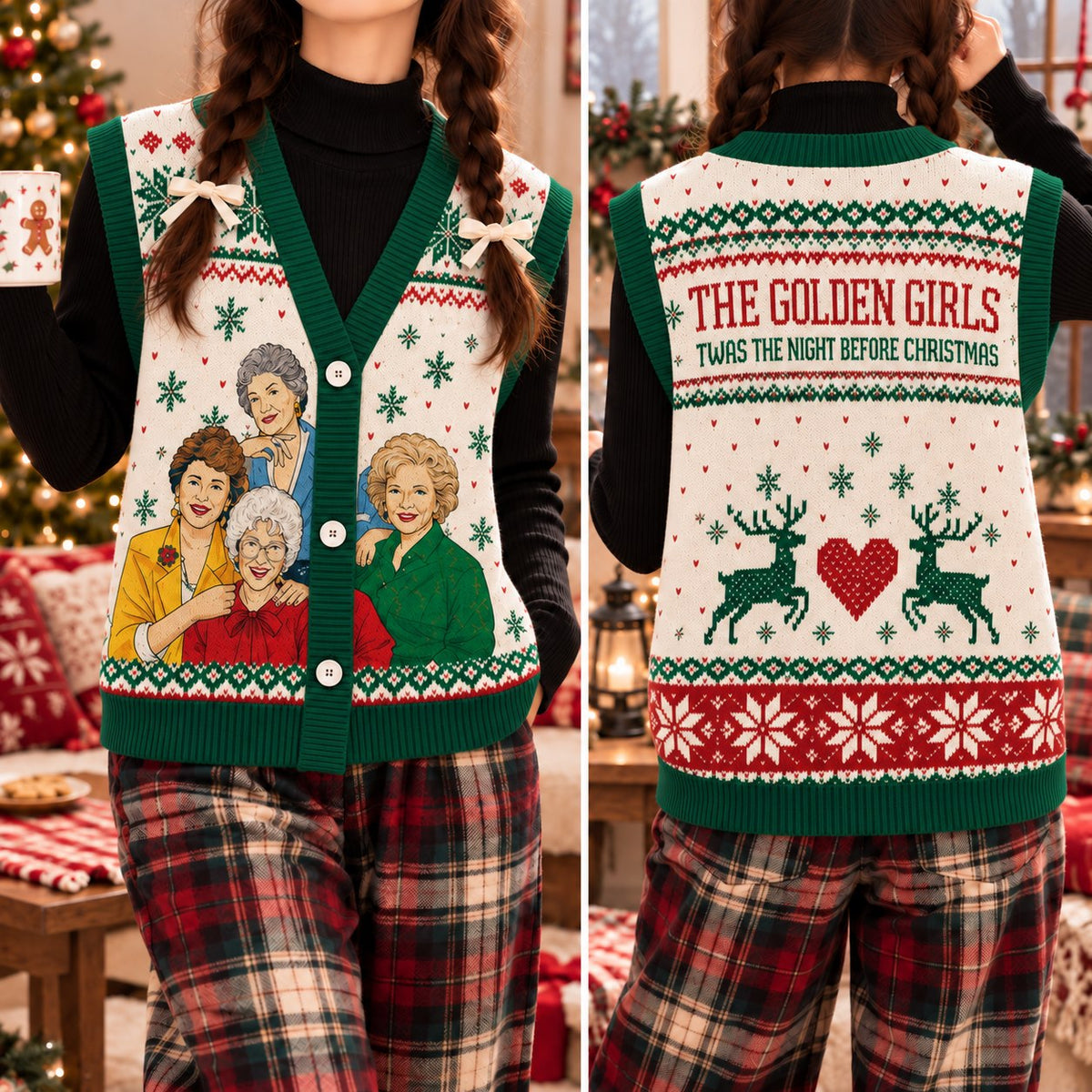 Golden Girls Christmas Cardigan Vest - view 2