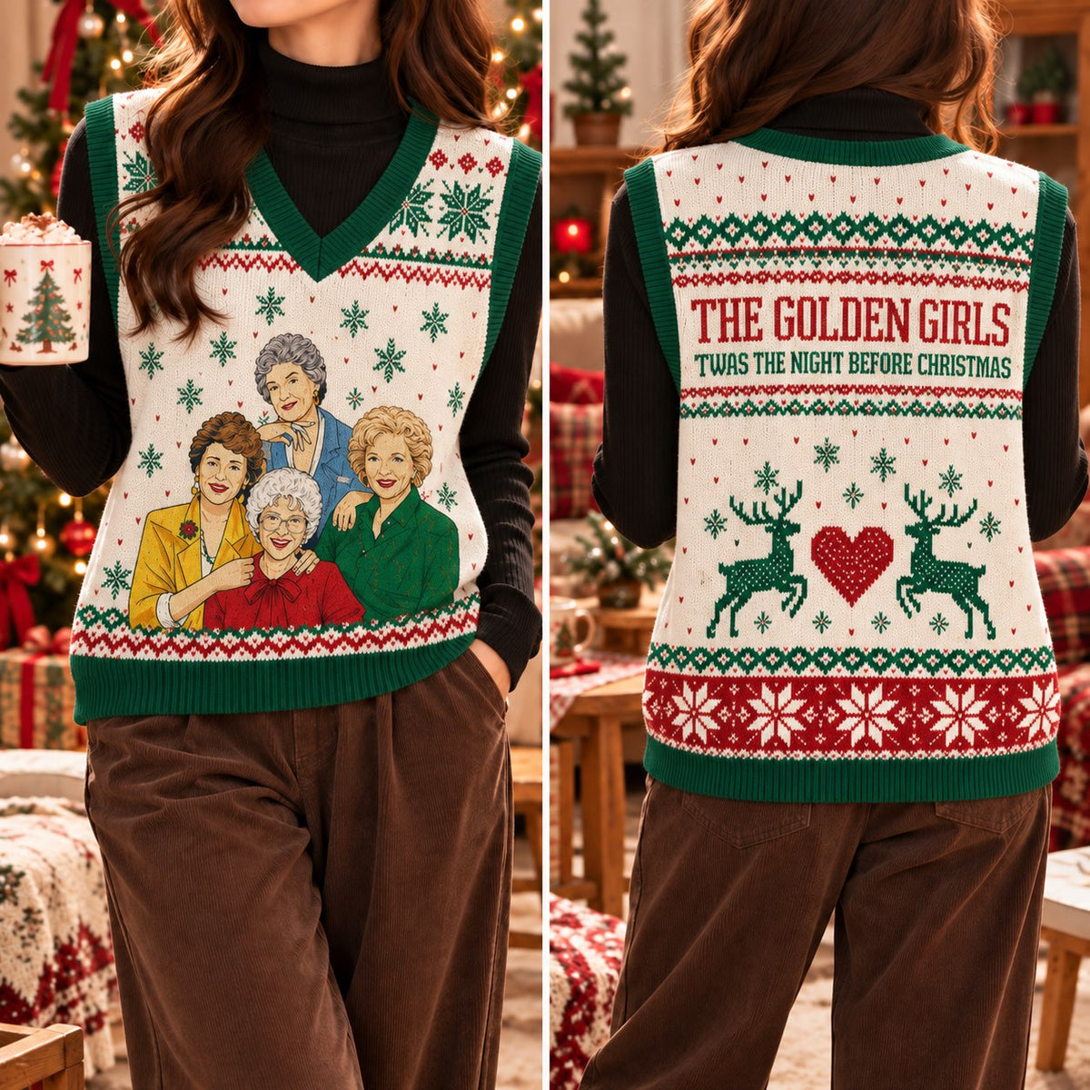 Golden Girls Christmas Cardigan Vest - view 3