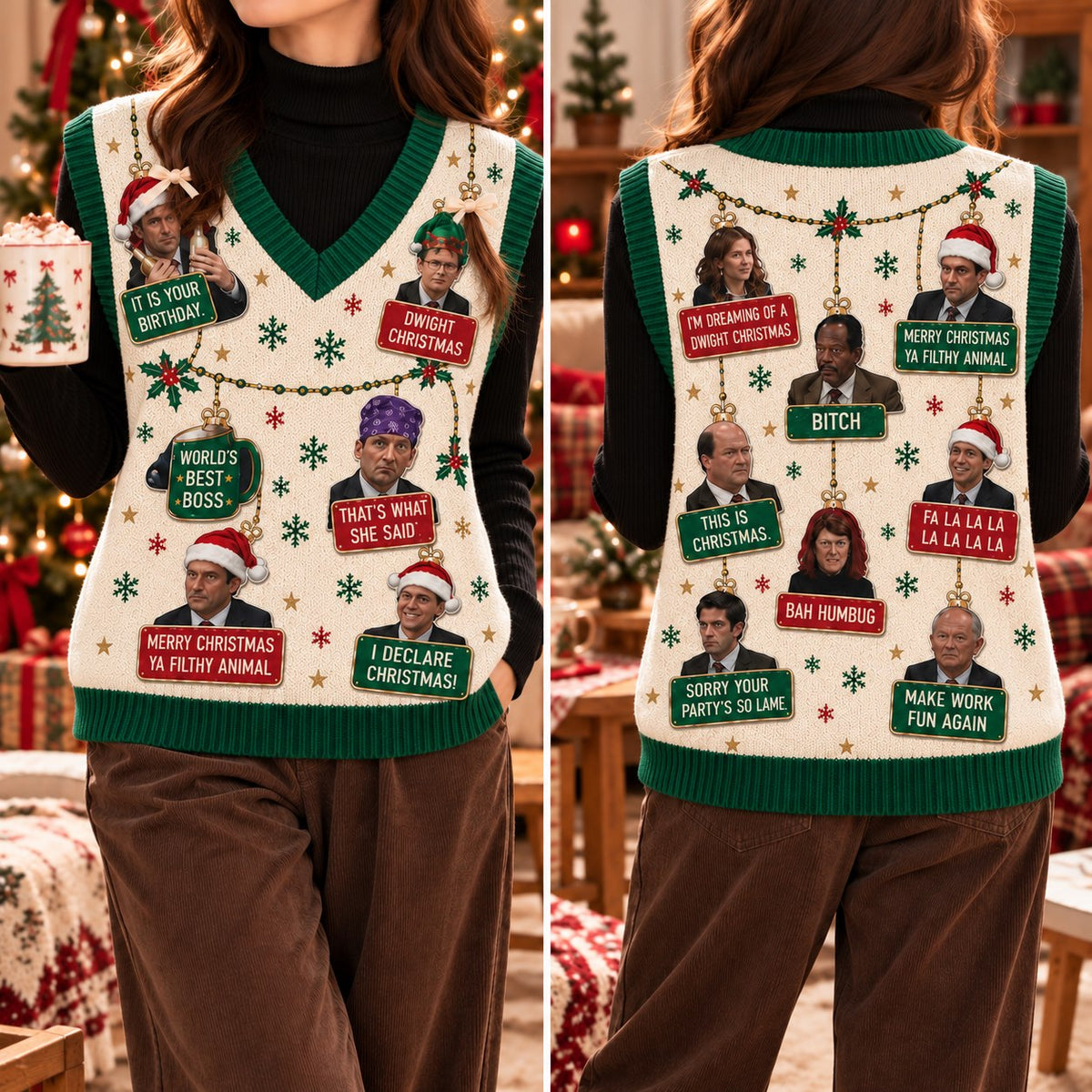 The Office Christmas Cardigan Vest - view 3